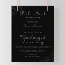 Black Retro Boho Leaf Wedding Unplugged Ceremonie