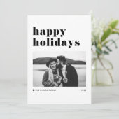 Black Retro Bold Prettige feestdagen Feestdagenkaart (Staand voorkant)