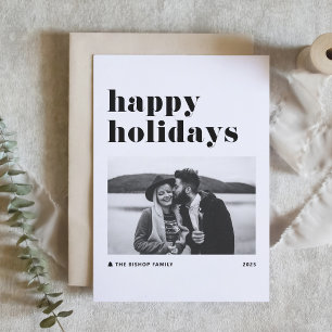Black Retro Bold Prettige feestdagen Kaart