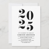 Black Retro Bold Typografie 2025 Afstuderen Kaart (Voorkant)