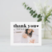 Black Retro Bold Typography Afstuderen Dank je wel Briefkaart (Staand voorkant)