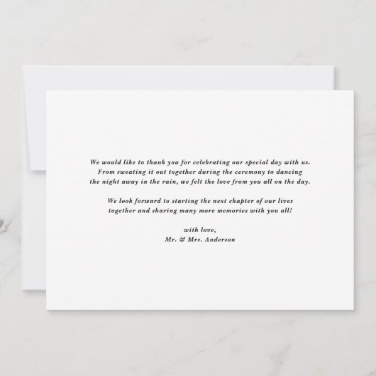 Black Retro Bold Typography Photo Wedding Bedankkaart (Achterkant)