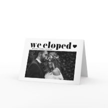 Black Retro Bold Typography Wedding Elopement