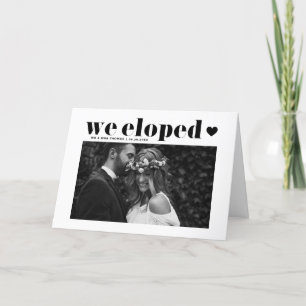Black Retro Bold Typography Wedding Elopement Aankondiging