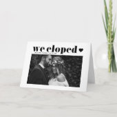 Black Retro Bold Typography Wedding Elopement Aankondiging (Voorkant)