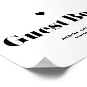 Black Retro Bold Typography Wedding Guest Book Poster (Hoek)