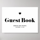 Black Retro Bold Typography Wedding Guest Book Poster (Voorkant)