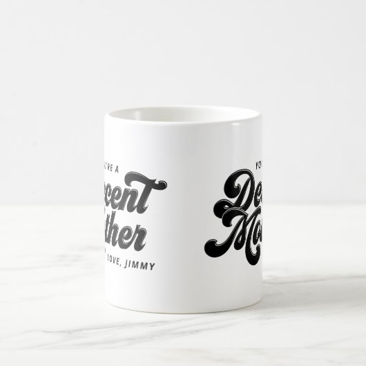 Black Retro Decent Moeder Mok (Center)