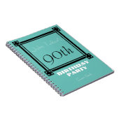 Black retro frame 90th Birthday Party Guest Book Notitieboek (Rechterzijde)