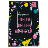 Black Retro Funny 80s Slang Birthday Gift Bag Medium Cadeauzakje (Achterkant)