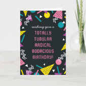 Black Retro Funny 80s Slang Verjaardag Kaart (Voorkant)