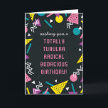 Black Retro Funny 80s Slang Verjaardag Kaart<br><div class="desc">Stuur je bud deze grappige,  kleurrijke verjaardagskaart en laat ze weten hoe cool,  radicaal,  bodacieus,  tubulair en geweldige van een persoon die ze zijn. Woorden zijn aanpasbaar voor eenvoudige aanpassingen voor uw unieke vriend.</div>