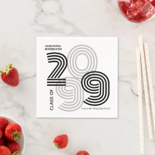 Black Retro Grote getallen van de Klasse Servet