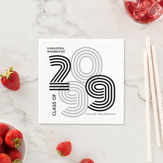 Black Retro Grote getallen van de Klasse Servet (Insitu)