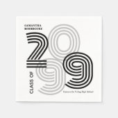 Black Retro Grote getallen van de Klasse Servet (Voorkant)