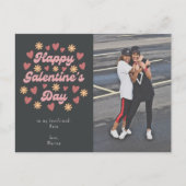 Black Retro Happy Galentine's Day BestVriendelijke Briefkaart (Voorkant)