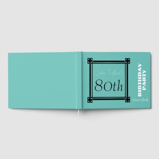 Black Retro Lijst 70th Birthday Party Guest Book Gastenboek (Volledig)