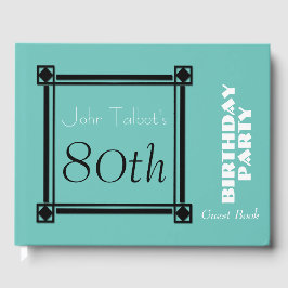 Black Retro Lijst 70th Birthday Party Guest Book Gastenboek