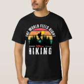 Black  Retro Mountain Hiking Camping Trip T-shirt (Voorkant)