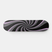 Black Retro Swirls Skateboard (Horizontaal)