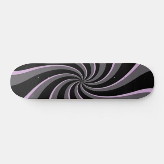 Black Retro Swirls Skateboard (Horizontaal)