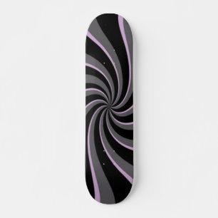 Black Retro Swirls Skateboard