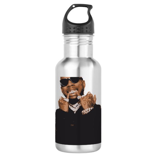 Black Retro Tory Lanez Waterfles (Voorkant)