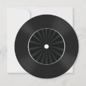Black Retro Vinyl Record Birthday Party Invitation Kaart (Achterkant)