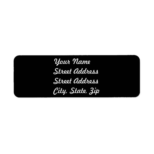 Black Return Address Sticker (Voorkant)