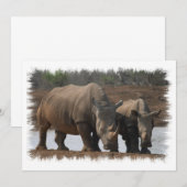 Black Rhino Invitation Kaart (Voorkant / Achterkant)