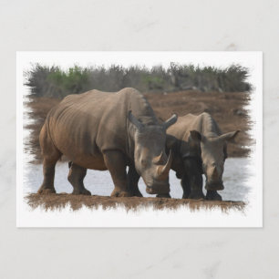 Black Rhino Invitation Kaart