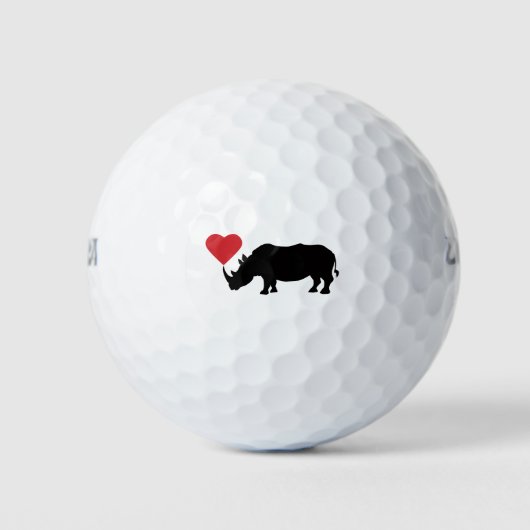 Black-Rhino-met-hart Golfballen (Voorkant)