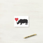 Black-Rhino-met-hart Post-it® Notes (Op bureau)