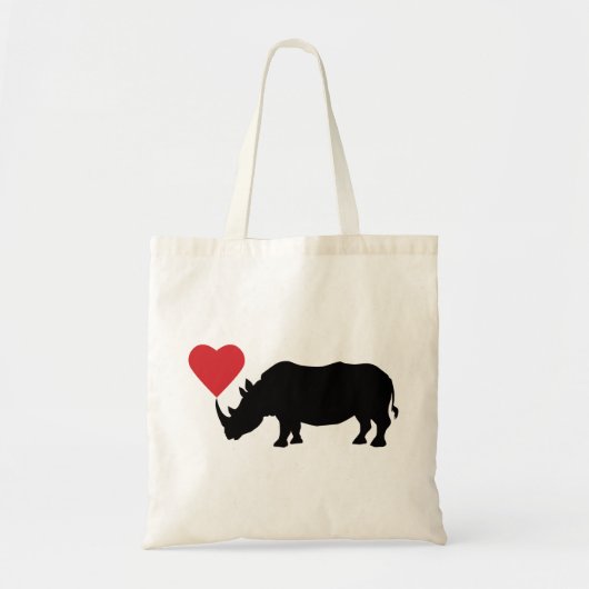 Black-Rhino-met-hart Tote Bag (Voorkant)