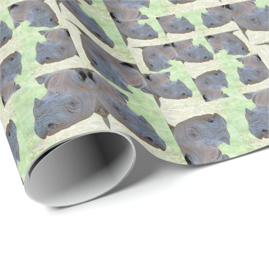 Black Rhino Pattern Cadeaupapier (Rol Hoek)