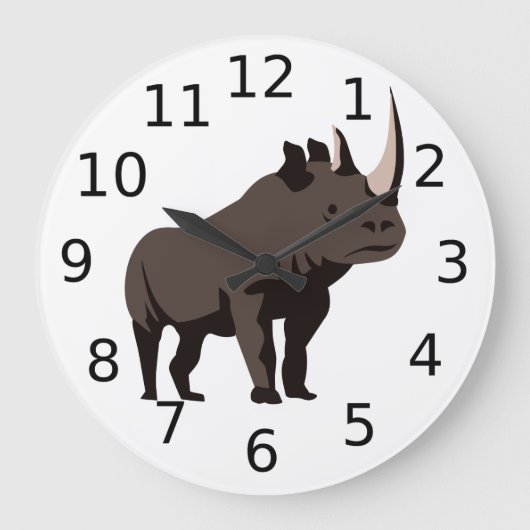 Black Rhino Standing Proud Grote Klok (Voorkant)