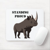 Black Rhino Standing Proud Muismat (Met muis)