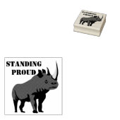 Black Rhino Standing Proud Rubberstempel (Gestempeld)