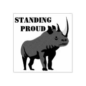 Black Rhino Standing Proud Rubberstempel (Afrduk)