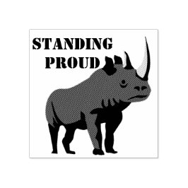 Black Rhino Standing Proud Rubberstempel