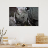 Black Rhinoceros Photo Poster (Keuken)