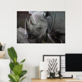 Black Rhinoceros Photo Poster (Thuiskantoor)