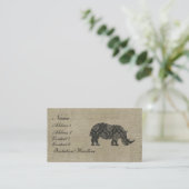 Black Rhinoceroses Silhouette Visitekaartje/Labels Visitekaartje (Staand voorkant)