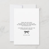 Black Ribbon Bow Whimsical Bridal Shower Bedankkaart (Achterkant)
