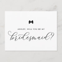 Black Ribbon Bow zal je mijn Bridesmaid Kaart zijn