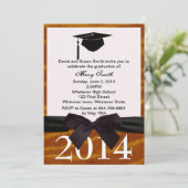 Black Ribbon en Tiger Afstuderen Kaart (Staand voorkant)