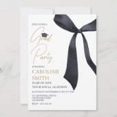 Black Ribbon Graduation Party Uitnodiging (Voorkant)