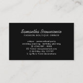 Black Ribbon Hanger Mode Stylist Visitekaartje (Achterkant)