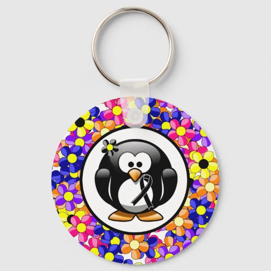 Black Ribbon Penguin Sleutelhanger (Voorkant)