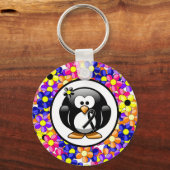 Black Ribbon Penguin Sleutelhanger (Voorkant)